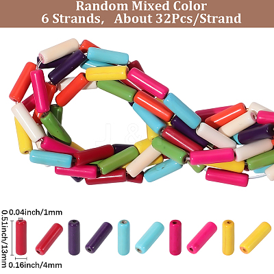 6 Strands Synthetic Turquoise Beads Strands TURQ-PA0001-03A-1