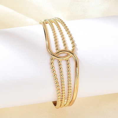304 Stainless Steel Cuff Bangles for Women BJEW-B120-05G-02-1
