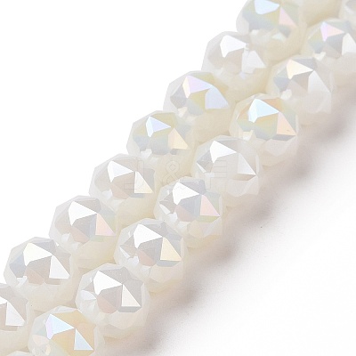 Electroplate Opaque Glass Beads Strands EGLA-H101-01F-1
