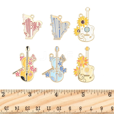 12Pcs 6 Styles Alloy Enamel Pendants ENAM-FS0002-58-1