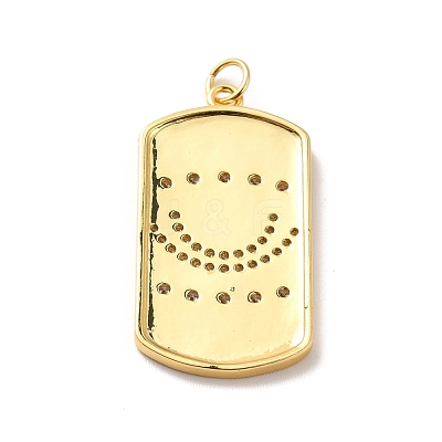 Rack Plating Brass Micro Pave Cubic Zirconia Pendants KK-M230-37G-1