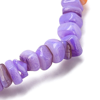 Dyed Natural Freshwater Shell Beads Stretch Bracelets for Men Women BJEW-JB12477-04-1