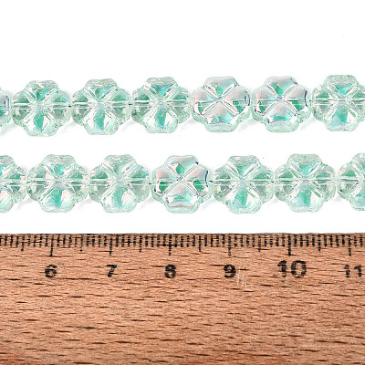 Baking Paint Electroplate Transparent Glass Beads Strands EGLA-Q136-04A-08-1