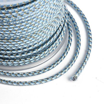 11M Polyester Braided Cord with Cotton Core & Metallic Thread OCOR-Z006-01-12-1