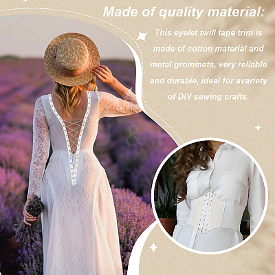 5 Yards Cotton Ribbons with Eyelet Rings OCOR-GA0001-77A-1