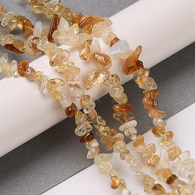 Heated Natural Citrine Chip Beads Strands G-D093-A04-1