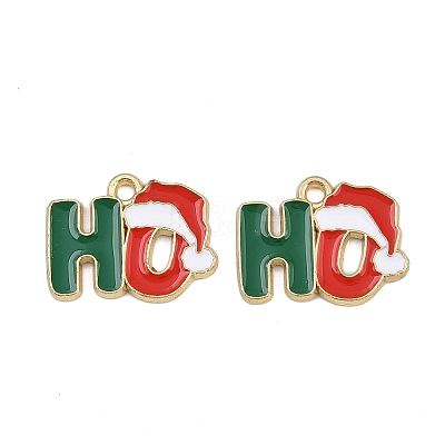 Christmas Themes Alloy Enamel Pendants X-ENAM-Z023-01G-01-1