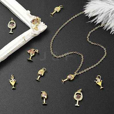 10Pcs 5 Styles Brass Micro Pave Cubic Zirconia Pendants KK-CJ0004-43-1