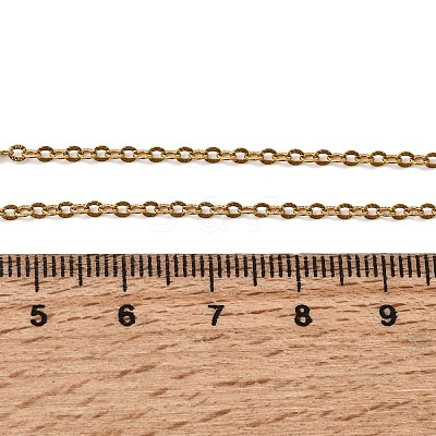 2.5MM Unisex 304 Stainless Steel Textured Cable Chain Necklaces NJEW-P356-13G-1