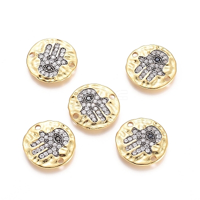Brass Micro Pave Cubic Zirconia Links Connectors ZIRC-G161-34-1