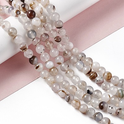 Natural Dendritic Agate Beads Strands X-G-C011-01B-1