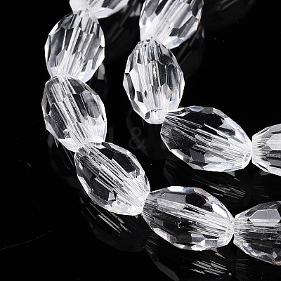 Transparent Glass Beads Strands EGLA-A037-T6x8mm-D01-1