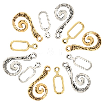 20 Sets 2 Style Alloy Hook and Eye Clasps FIND-YW0007-35-1