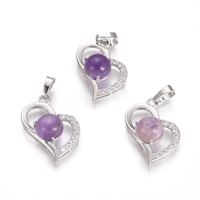 Natural & Synthetic Mixed Gemstone Pendants G-L512-O-1