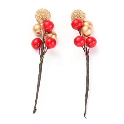 Foam Artificial Christmas Berries with Branch DIY-B019-02E-1