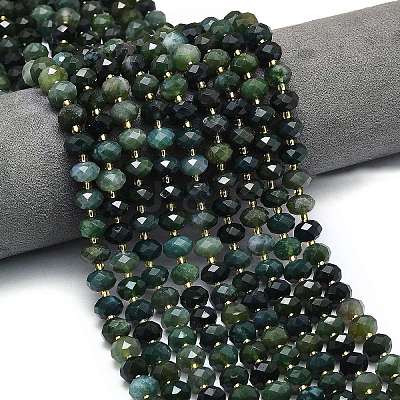 Natural Moss Agate Beads Strands G-P573-A19-01-1