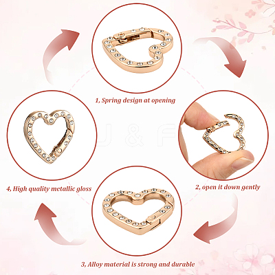 20Pcs Zinc Alloy Rhinestone Spring Gate Rings FIND-SP0004-36LG-1