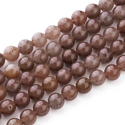 Natural Purple Aventurine Round Bead Strands LS-G-E334-6mm-21-1