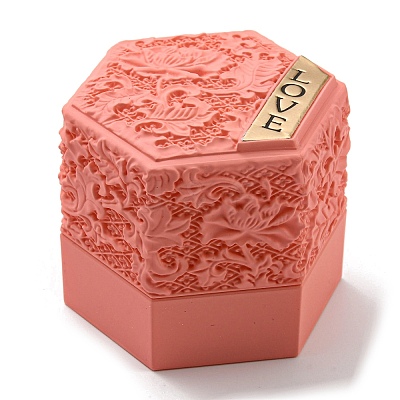 Embossed Hexagon Plastic Rings Storage Boxes LS-CON-P020-C02-1