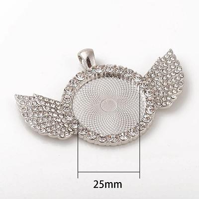Alloy Pendant Cabochon Setting ALRI-WH0005-11P-1