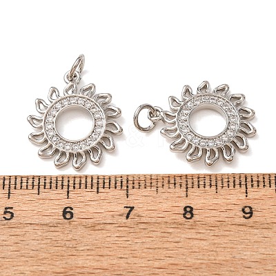 Brass Micro Pave Clear Cubic Zirconia Pendants CU-CBA2907-04B-P-1