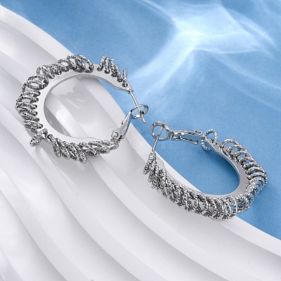 Brass Hoop Earrings EJEW-R025-31P-1