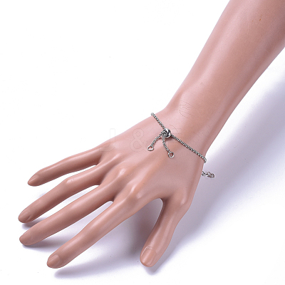 Tarnish Resistant 304 Stainless Steel Rolo Chain Slider Bracelet/Bolo Bracelets Making AJEW-JB00492-1