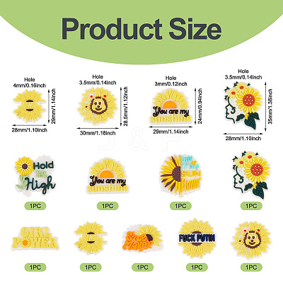 9Pcs 9 Styles PVC Beads FIND-TA0009-71-1