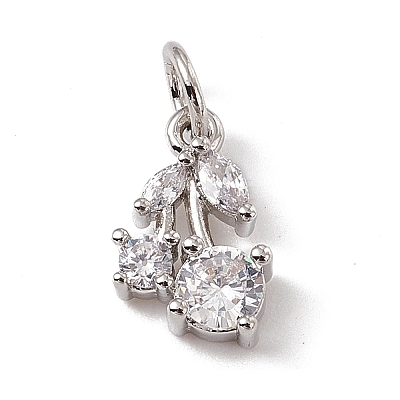 Brass Micro Pave Cubic Zirconia Charms ZIRC-F132-05P-1