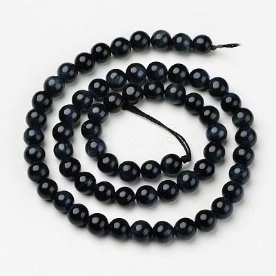 Natural Blue Tiger Beads Strands G-D809-08-6mm-1