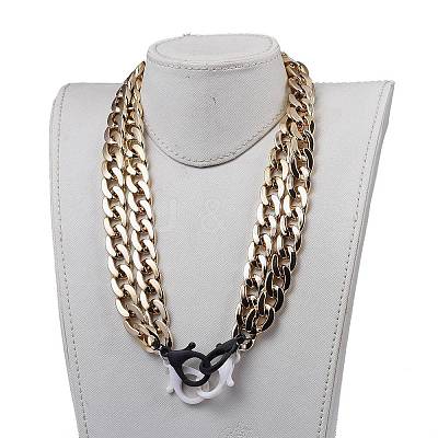 Personalized CCB Plastic Curb Chain Necklaces NJEW-JN02881-1