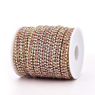 Iron Rhinestone Cup Chains CH-T006-04G-11-1