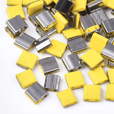 Electroplate Opaque Glass Seed Beads SEED-S023-18C-04B-1