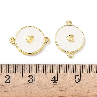 Brass White Enamel Links Connector Charms KK-L256-45A-G-1