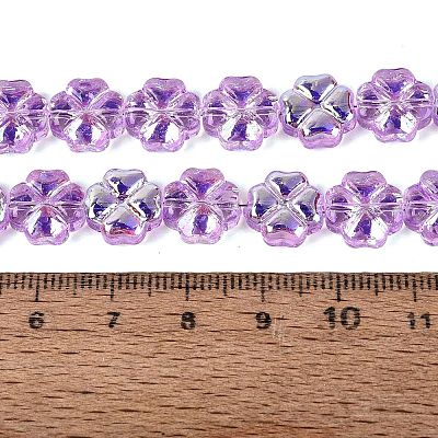Baking Paint Electroplate Transparent Glass Beads Strands EGLA-Q136-04A-07-1