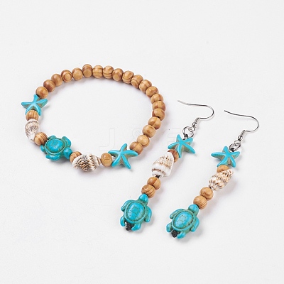 Wood Jewelry Sets SJEW-JS00967-1