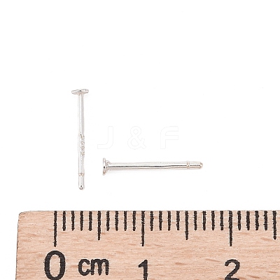 925 Sterling Silver Flat Pad  Stud Earring Findings STER-K167-045A-S-1