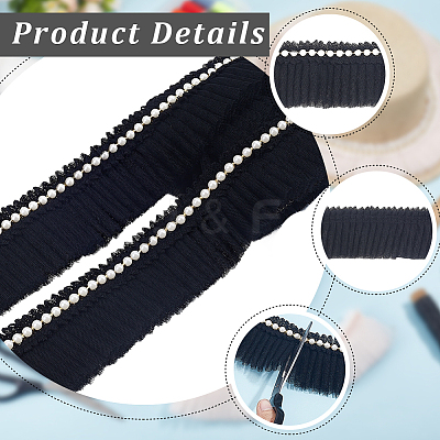 5Yards Polyester Lace Ribbon SRIB-GF0001-74C-1