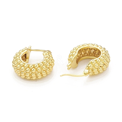 Rack Plating Brass Thick Hoop Earrings for Women EJEW-G340-03G-1