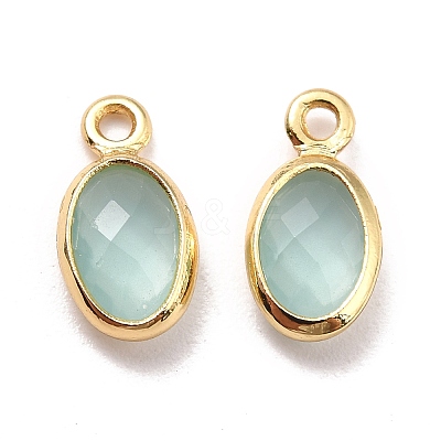 Eco-Friendly Brass with Glass Pendants KK-K268-01M-1