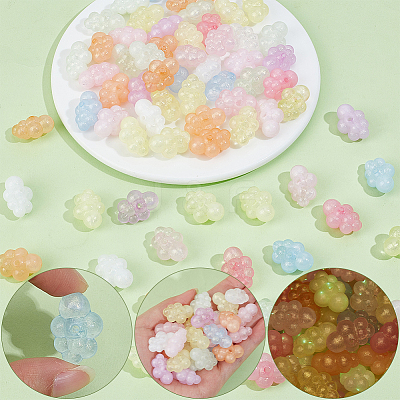 80Pcs Luminous Acrylic Beads OACR-PA0002-01-1
