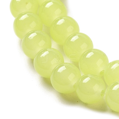 Imitation Jade Glass Beads Strands X-DGLA-S076-8mm-17-1