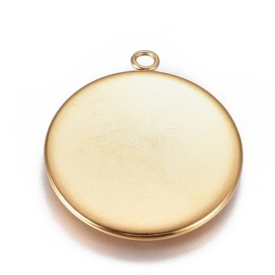 Ion Plating(IP) 304 Stainless Steel Pendant Cabochon Settings X1-STAS-G127-13-25mm-G-1