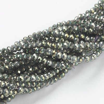 Electroplate Glass Beads Strands GLAA-F078-FR02-1