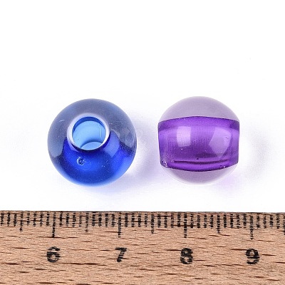 Transparent Acrylic European Beads OACR-Q200-07-1