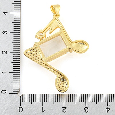 Rack Plating Brass Micro Pave Clear Cubic Zirconia Pendants ZIRC-L100-157G-01-1