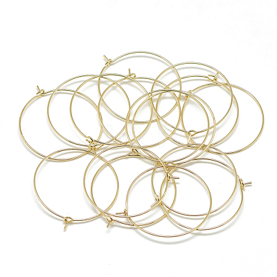 Brass Hoop Earrings KK-T032-015G-1