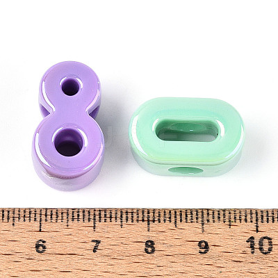 UV Plating Opaque Acrylic European Beads PACR-T017-10M-1