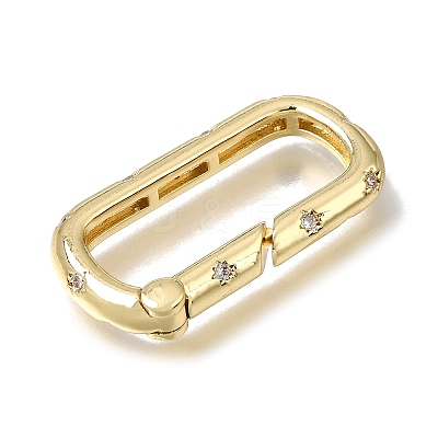 Brass Micro Pave Clear Cubic Zirconia Clasps KK-CBAEEA8-04G-1