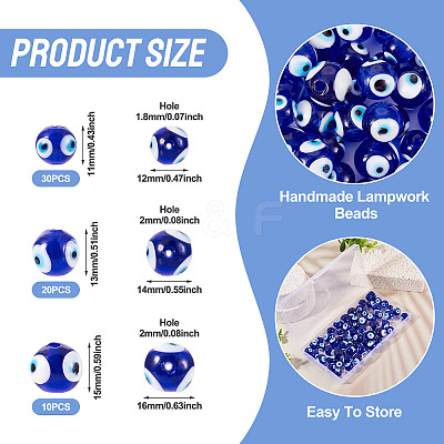 60Pcs Handmade Lampwork Beads LAMP-PJ0001-04-1